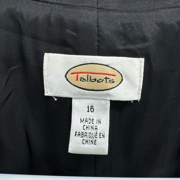 Talbots black white sleeveless wrap dress size 16 vintage - Picture 8 of 9